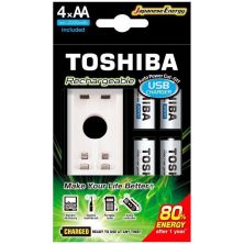 Cargador de Pilas TOSHIBA TBHC-6GME4 - 2 Pilas AA · 2 Pilas AAA · 4 Pilas Incluidas