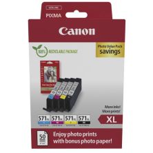 Pack 4 Cartuchos Originales CANON CLI571XL BK+C+M+Y - 0332C006