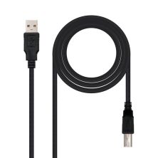 Cable para Impresora USB 2.0 Tipo A-M a Tipo B-M - 3 m · Negro