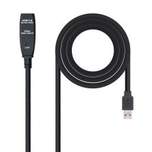 Cable Prolongador con Amplificador USB 3.0 Tipo A/M a Tipo A/H - 5 m · Negro