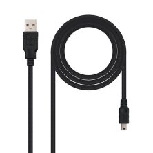 Cable USB 2.0 Tipo A/M a Mini USB/M 5PIN - 1 m · Negro
