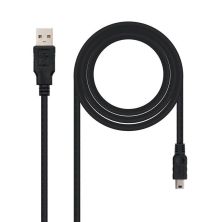 Cable USB 2.0 Tipo A/M a Mini USB/M 5PIN - 3 m · Negro