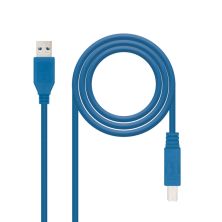 Cable para Impresora USB 3.0 Tipo A/M a USB Tipo B/M - 1 m · Azul