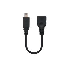 Cable USB 2.0 Tipo Mini B/M a USB Tipo A/H - 0.15 m · Negro