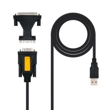 Adaptador USB Tipo A/M-RS232 a DB9M/ DB25/M - 1.8m · Negro