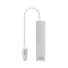 Conversor USB Tipo C a Ethernet 3xUSB 3.0 - 0.15 m · Gris