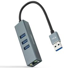 HUB USB 3.0 3xUSB 1xRJ45 - 0.15m · Gris