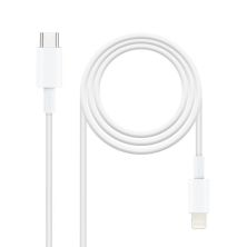 Cable USB 2.0 Tipo C/M a Lightning/M - 1 m · Blanco