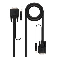 Cable S/VGA Audio HDB15/M Jack 3.5 mm a HDB15/M Jack 3.5 mm -1.8 m · Negro