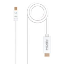 Cable Conversor Mini Displayport-M a HDMI-M - 2 m · Blanco