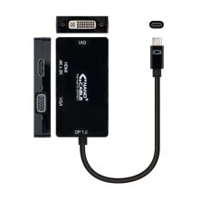 Conversor USB Tipo C a VGA/DVI/HDMI - 0.10 m · Negro