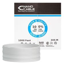 Bobina de Cable de Red Rígido RJ45 Cat 6 UTP - 305 m · Gris