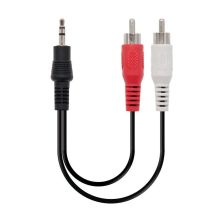 Cable de Audio Estéreo Jack 3.5mm-M a 2xRCA-M - 0.3 m · Negro