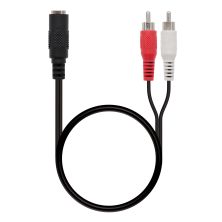 Cable de Audio Estéreo Jack 3.5m-H a 2xRCA-M - 1.5 m · Negro