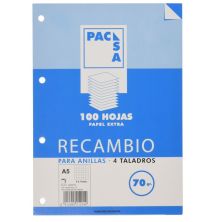 Recambio PACSA 21204 - A5 · 70gr · 100 Hojas
