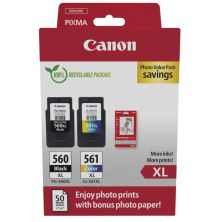 Pack 2 Cartuchos Originales CANON PG560/CL561 BK+C+M+Y - 3713C008