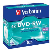 DVD-RW VERBATIM 43285 - 4.7GB · 4X · 5 unidades