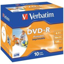 DVD-R VERBATIM Imprimible 43521 - 4.7GB · 16X · Caja 10 unidades