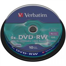 DVD-RW VERBATIM Serl 43552 - 4.7GB · 4X · Tarrina 10 unidades