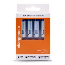 Pack 4 Pilas Recagables ENERGY SISTEM Charge Pro C - AAA · 1.5V · Estuche Organizador · USB Tpo C