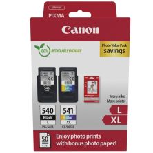 Pack 2 Cartuchos Originales y Papel de Foto CANON PG540L/CL541XL BK+C+M+Y - 5224B012