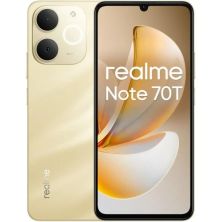 Smartphone REALME Note 70T - Unisoc T7250 · 6.74" HD+ · 4GB · 128GB · Android 15 · Dorado