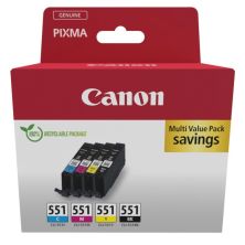 Pack 4 Cartuchos Originales CANON CLI551 BK+C+M+Y - 6509B015