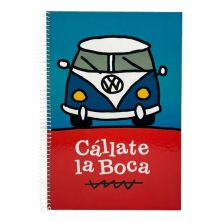Cuaderno CALLATE LA BOCA 743522 - A4 · 80 Hojas · Espiral · 90gr · Furgoneta Azul