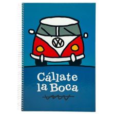 Cuaderno CALLATE LA BOCA 743524 - A4 · 80 Hojas · Espiral · 90gr · Furgoneta Rojo