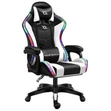 Silla Gaming POWERGAMING - Diseño Ergonómico · Luces RGB · Blanco/Negro