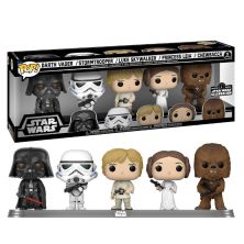 Pack 5 FUNKO POP Darth Vader, Stormtrooper, Luke Skywalker, Princesa Leia y Chewbacca - Star Wars Exclusivo - 889698641227