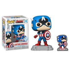 FUNKO POP Capitán América con Pin 1290 - Marvel Avengers Edición Especial - 889698701280
