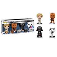 Pack 5 FUNKO POP Luke Skywalker, Chewbacca, Darth Vander y Stormtrooper - Star Wars Edición Especial Flocked - 889698741385