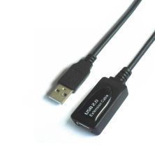 Cable Alargador USB 2.0 Tipo A Macho/Hembra - 15m · Negro