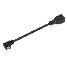 Cable Alargador USB 2.0 OTG Acodado Tipo A/H a Micro USB Tipo B/M - 0.15 cm · Negro