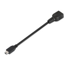 Cable Alargador USB 2.0 OTG Tipo A/H a Mini USB Tipo B/M - 0.15 cm · Negro