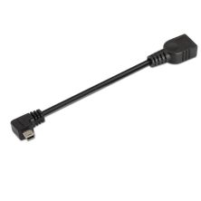 Cable Alargador USB 2.0 OTG Acodado Tipo A/H a Micro USB Tipo B/M - 0.15 cm · Negro
