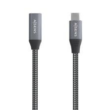 Cable Alargador USB 3.2 Tipo C/M a USB Tipo C/H - 0.5m · Gris