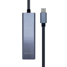 HUB USB Tipo C 3xUSB 3.0 1xRJ45 - 0.15m · Gris
