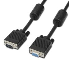 Cable Alargador SVGA con Ferrita HDB15/M a HDB15/H - 3m · Negro