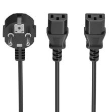 Cable de Alimentación para CPU 2xC13-H a CEE7-M - 3 m · Negro