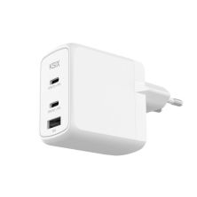 Cargador de Pared KSIX BCD65GANACCB - 65W GaN PPS · 2xUSB Tipo C · USB · Blanco