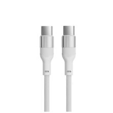 Cable Ultrarrápido USB Tipo C a USB Tipo C - 1 m · Trenzado · Blanco
