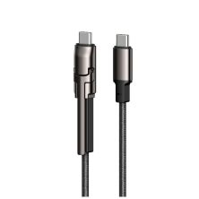Cable Ultrarrápido USB Tipo C a USB Tipo C - 1 m · Trenzado · Soporte · Negro