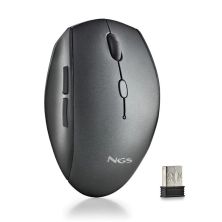 Ratón Inalámbrico NGS Ergo Bee Black - USB · 1600DPI · Silencioso · Negro
