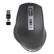 Ratón Inalámbrico Recargable Ergonomico NGS Blur-RB - USB · 3200DPI · Multidispositivo · Negro