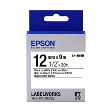 Cinta Original EPSON S654021 Negros sobre Blanco 12mm x 9m - C53S654021