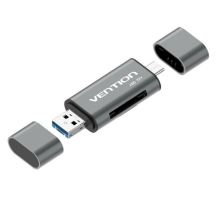 Lector de Tarjetas Externo VENTION CCHH0 - USB 3.0 · USB Tipo C · SD/Micro SD · Gris