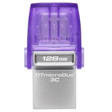 Pendrive KINGSTON DataTraveler microDuo 3C DTDUO3CG3/128GB - 128GB · USB 3.0 · USB Tipo C · Lila