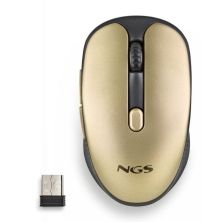 Ratón Inalámbrico Ergonomico NGS Wireless Evorustgold - USB · 1600DPI · Silencioso · Oro